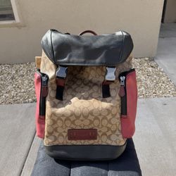 Authentic Coach Signature Backpack Brown Monogram