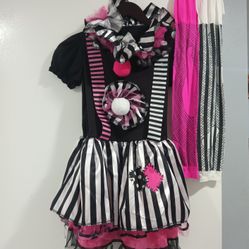 Girl's Halloween Costume Clown Size 8-10