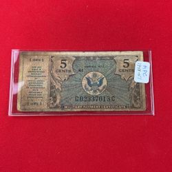 Military Payment Certificate 5Cents 
