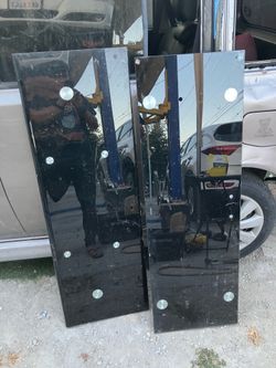 As is 2 black 18”x48” glass table