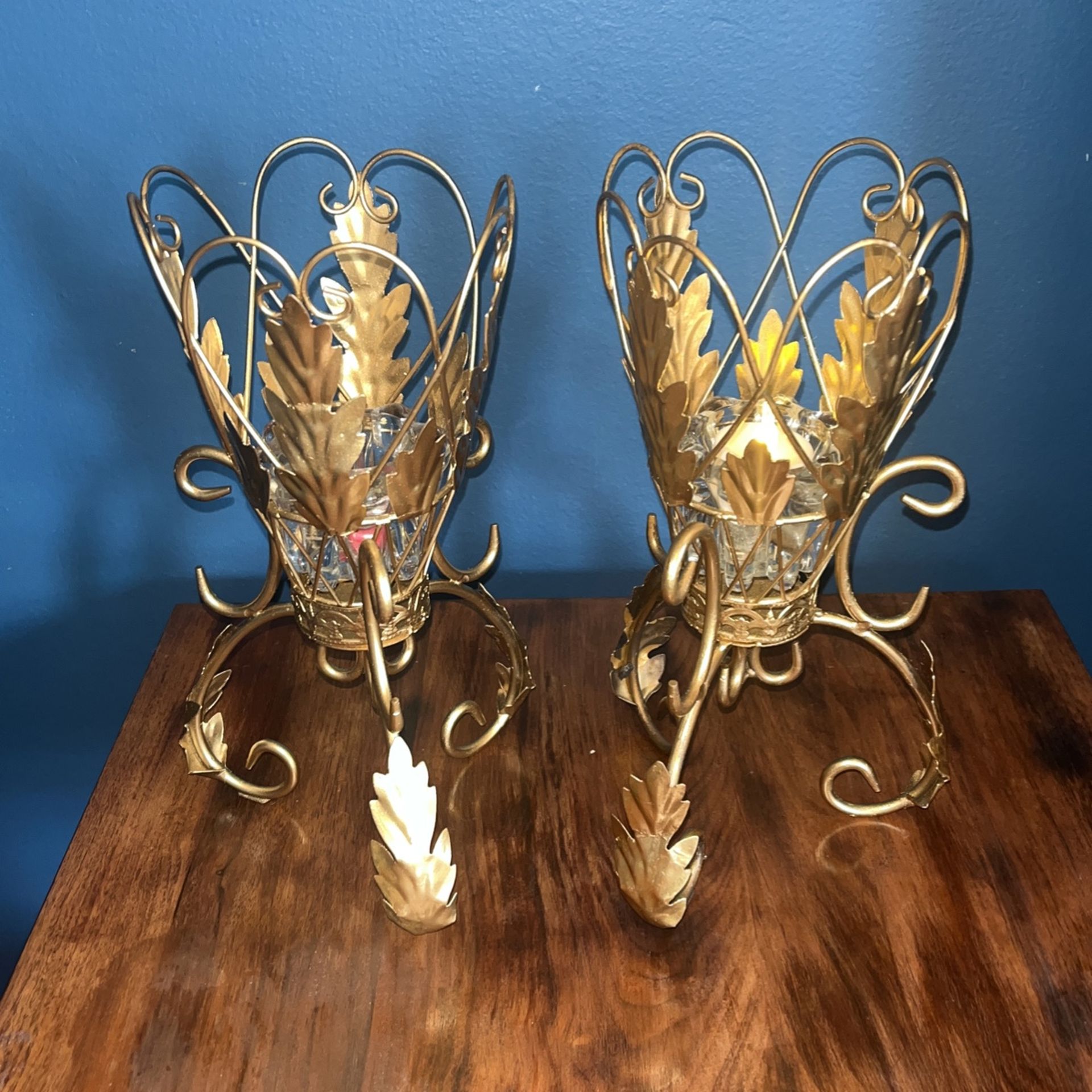 Gold Metal Candle Holders