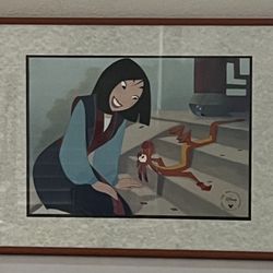 1999 Disney Store Mulan Lithograph Collection Framed with Sleeve