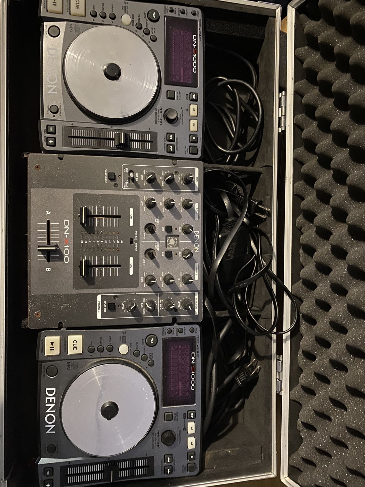 Denon DN-X100 DJ Mixer & Two Denon DN-S1000