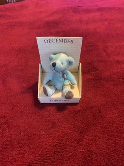 Russ Miniature December bear with turquoise stone