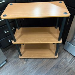 3-Tier Wood Storage Shelf Rack 24”x12”x29.5” – Brown & Black Open Shelving Unit