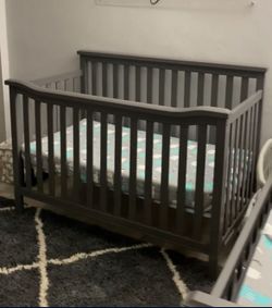 Grey Crib And Changing Table Bundle