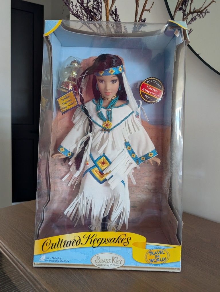 Porcelain Native American Doll