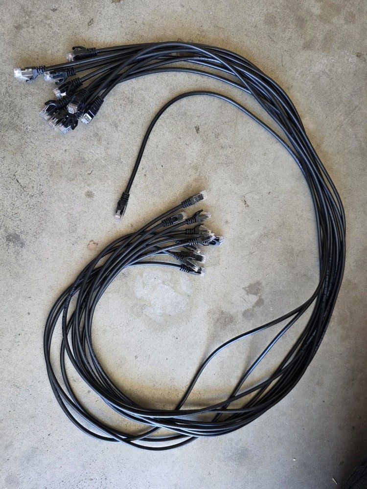 (10) 5 Ft Ethernet Cables Modem Cat 5 6 7