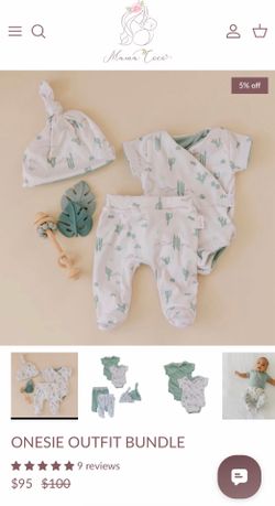 Mama Coco Reversible Baby Onesie Outfit Bundle