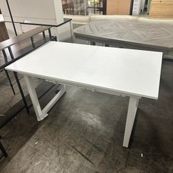 Dining Room Table, Modern Square Extendable Dining Table with Metal Legs