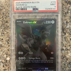 Zekrom Ex #172 PSA 9 Pokemon Card Black Bolt