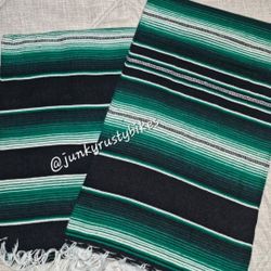 New Green Black 5x7 Serape Sarape Zarape Mexican Blanket 