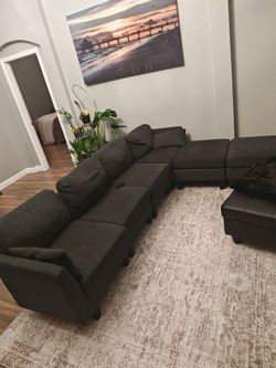 Dark navy modular sofa