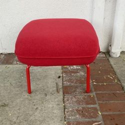 New Red Fabric Ottoman/Footstool with Metal base