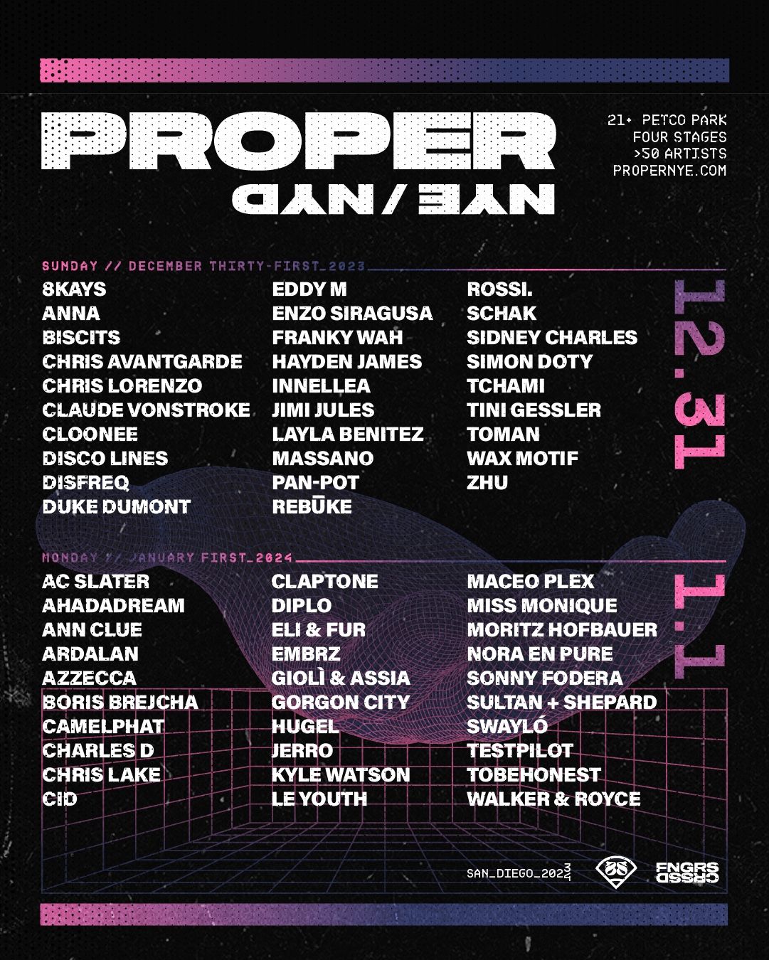 CRSSD Proper NYE - Day 2 (1/1) Ticket Only