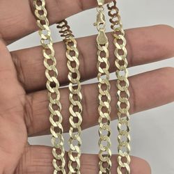 10kt Real Gold Solid Cuban Curb Chain 6mm 24 Inches
