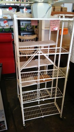 White rolling shelf