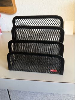 Mail Organizer Countertop for Desk, Mail File Holder with 3-Slot, Black
