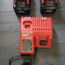 Milwaukee M18 XC6.0 Batteries and Charger