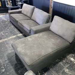 Couch Sectional. Low Profile. Grey