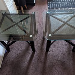 Glass end tables