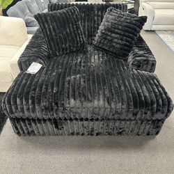 Black Sofa Chaise Lounge 