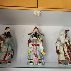 Chinese Porcelain Figure Set 16" Height 