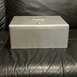 Grey keyed lockbox / money box