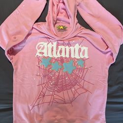 Large Sp5der Pink Atlanta Hoodie🧠🧠