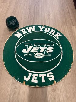 New York Jets Round Wooden Sign
