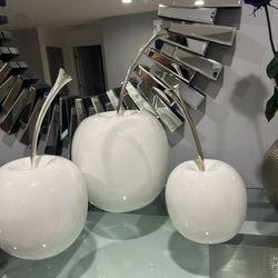Apple home decor white and cilver 