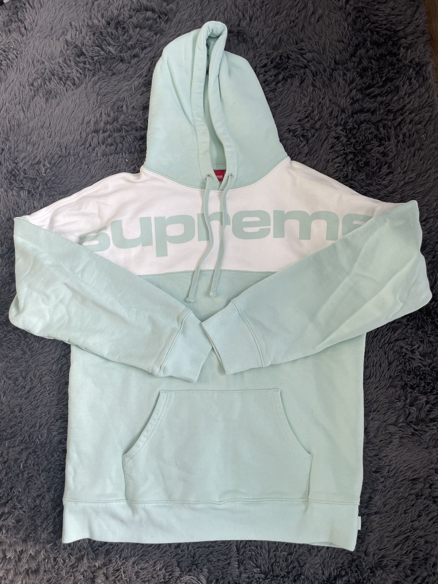 Supreme Blocked Hoodie Ice Blue | Men XL
