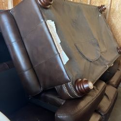 2 Brown Leather Couches