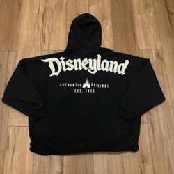 Disney Parks Disneyland Authentic Original Castle Black Zip-Up Hoodie