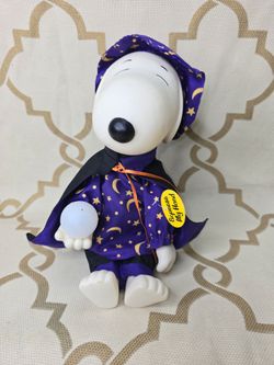 Vintage Gemmy Peanuts Halloween Dancing Snoopy Wizard Halloween Figure Works