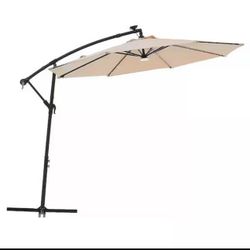 Patio Umbrella With Solar Lights 