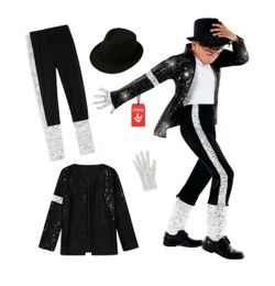 New! Kids Michael Jackson Costume Set with Accessories