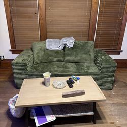 Olive green boneless loveseat