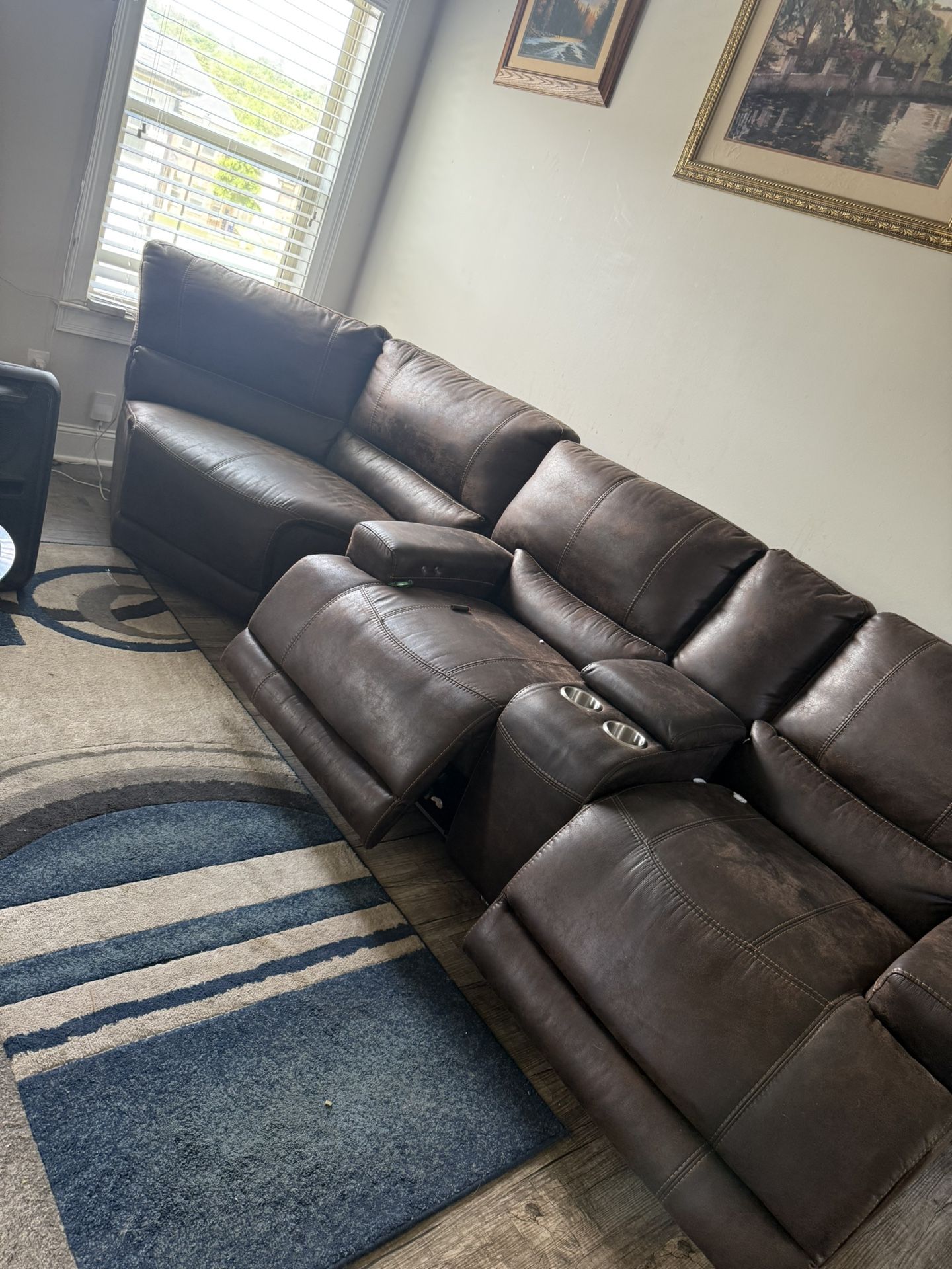 Reclining Sectional Sofa With Loveseat