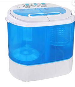 ZENY Portable Washing Machine Mini Twin Tub Washing Machine with Washer & Spinner, Gravity Drain Pump, 9.9Ibs Capacity