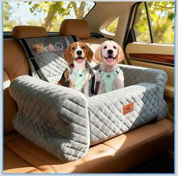 Dog Car Seat for Medium/Large Dogs up to 60 lbs, Pet Car Seat for Back, Memory Foam Dog Booster Seat with Thick Cushion, Detachable Washable Cover, St