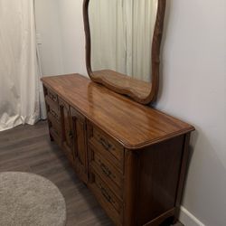 Vintage Wood Bedroom Furniture Set 