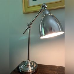IKEA Barometer Adjustable Arm Desk Table Lamp Silver - set of 2
