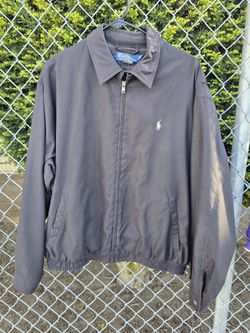 Vintage Polo Ralph Lauren Harrington Jacket Men's Large Black Plaid Lined Full Zip