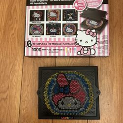 NEW Hello Kitty Lite Brite Super Bright HD Art Craft Kit 1000 Pegs 6 Templates