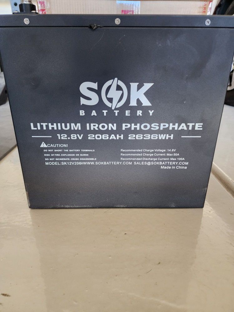 SOK 12V 206AH Lithium Battery - New
