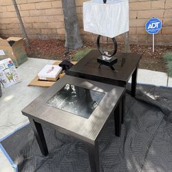 Two Coffee Tables with Lamp