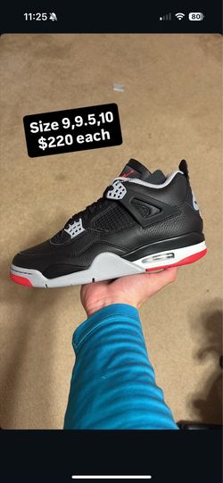 Size 9,9.5,10,10.5 - Air Jordan 4 Bred Reimagined