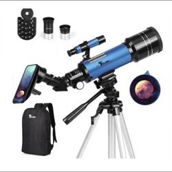 Telescope, 70mm Aperture 400mm AZ Mount Astronomical Refracting