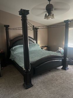 Dark Cherry wood Cailfornia King bedroom set